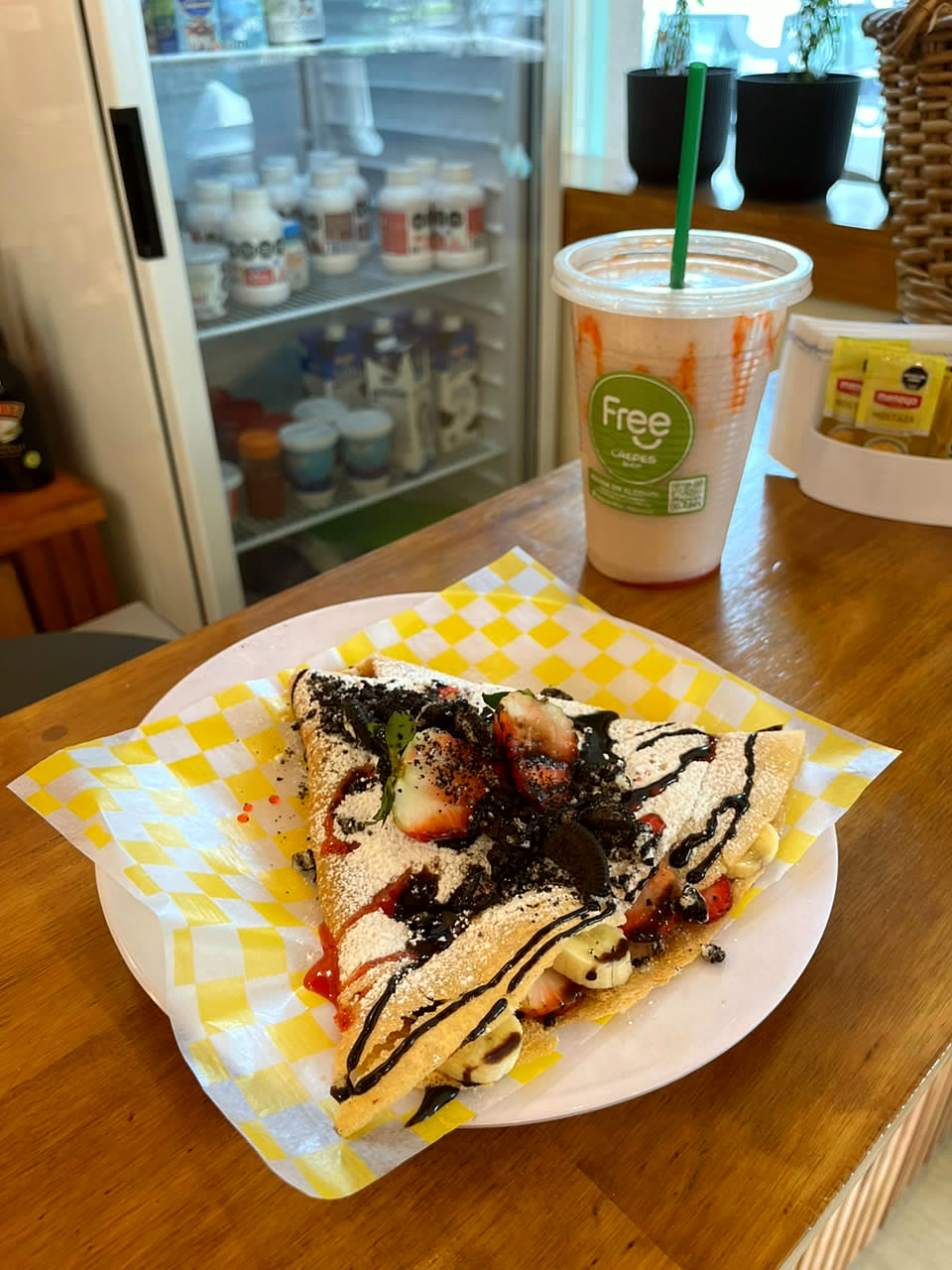 Armado de crepe dulce con drizzle